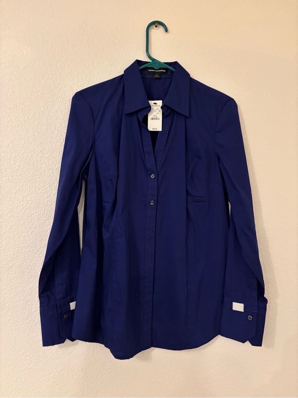 Express Deep Royal Blue Button-Down Shirt